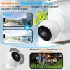 2-Pack Wireless Magnetic Security Cameras 2K WiFi with AI Motion