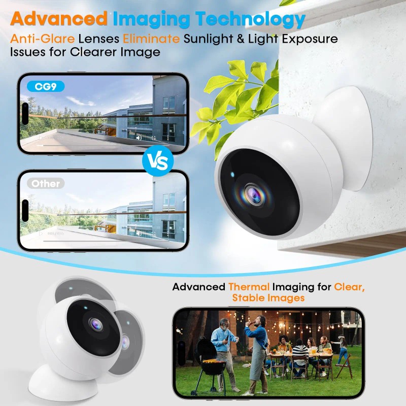 2-Pack Wireless Magnetic Security Cameras 2K WiFi with AI Motion