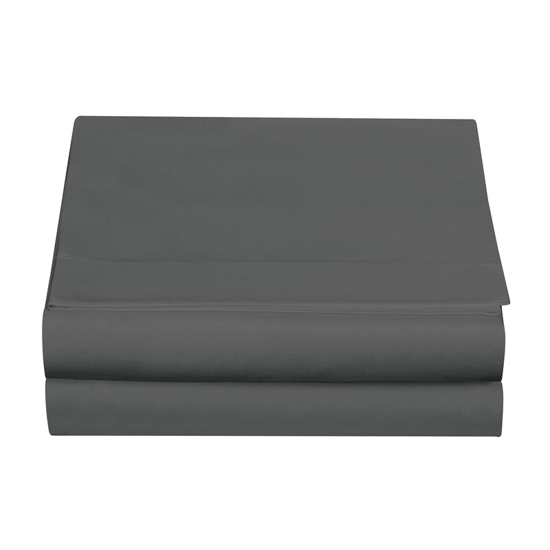 Luxury Twin Flat Sheet Brushed Microfiber, Gray