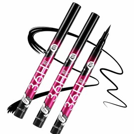 YARDPOEM 2PCS Black Liquid Eyeliner Pen | Waterproof Smudge Proof Eyeliner Set | Quick Dry High PigmentEyeliner For Precise Eye Makeup