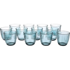 Bormioli Rocco Line Water Glass, Set of 12, 9.75 oz, Lively Blue