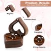 Fychuo Wedding Ring Box, Heart Shaped Wooden Double Ring Box