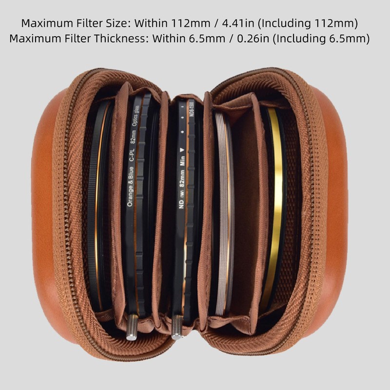 Camera Filter Pouch, PU Leather 5 Layers Lens Filter Case