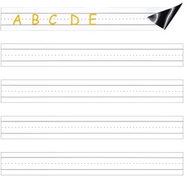 5 Pack Magnetic Sentence Strips, 24 x 3 Inch, Magnetic Dry Erase Sentence Strips, Lined Magnetic Strips, Reusable Classroom Learning Tool for Whiteboard Learning Teacher