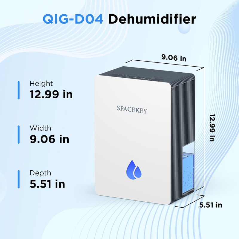 Dehumidifiers for Home, 95 OZ Water Tank Dehumidifier with Drain