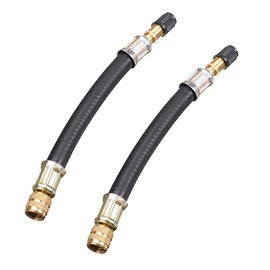 JUHONNZ Valve Extension, 2 Pieces Flexible Valve Extensions Black Tyre Valve Extension with Caps Rubber Valve Adapter for RV Car Wheel Trailer Tyre Transit Adapter