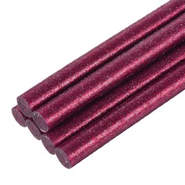 uxcell 6pcs Full Size Hot Glue Sticks for Glue Gun 0.43 x 8 inch Large Glue Sticks, 11 x 200mm Glitter Rose Red