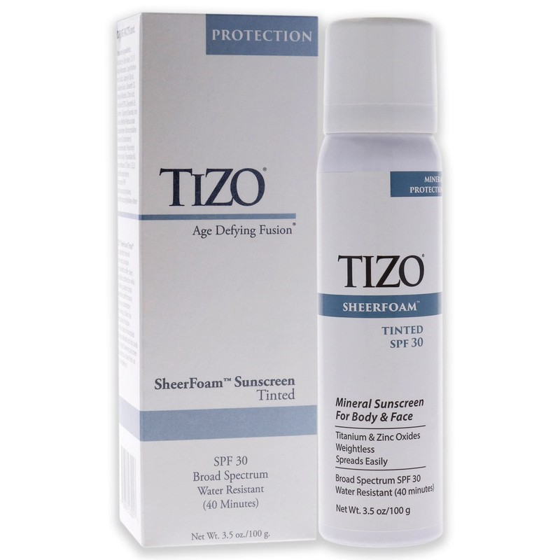 TIZO Sheerfoam Sun Protection Tinted SPF 30, 3.5 Ounce