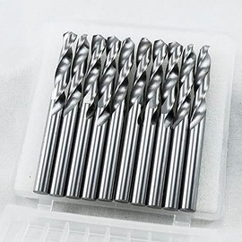 KLOT 10 brocas de carburo sólido de 4 mm, vástago recto de 2 vueltas de tungsteno YG6X