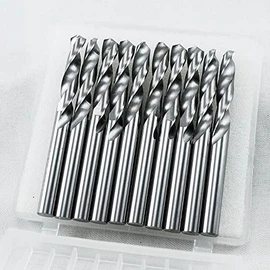 KLOT 10 brocas de carburo sólido de 4 mm, vástago recto de 2 vueltas de tungsteno YG6X