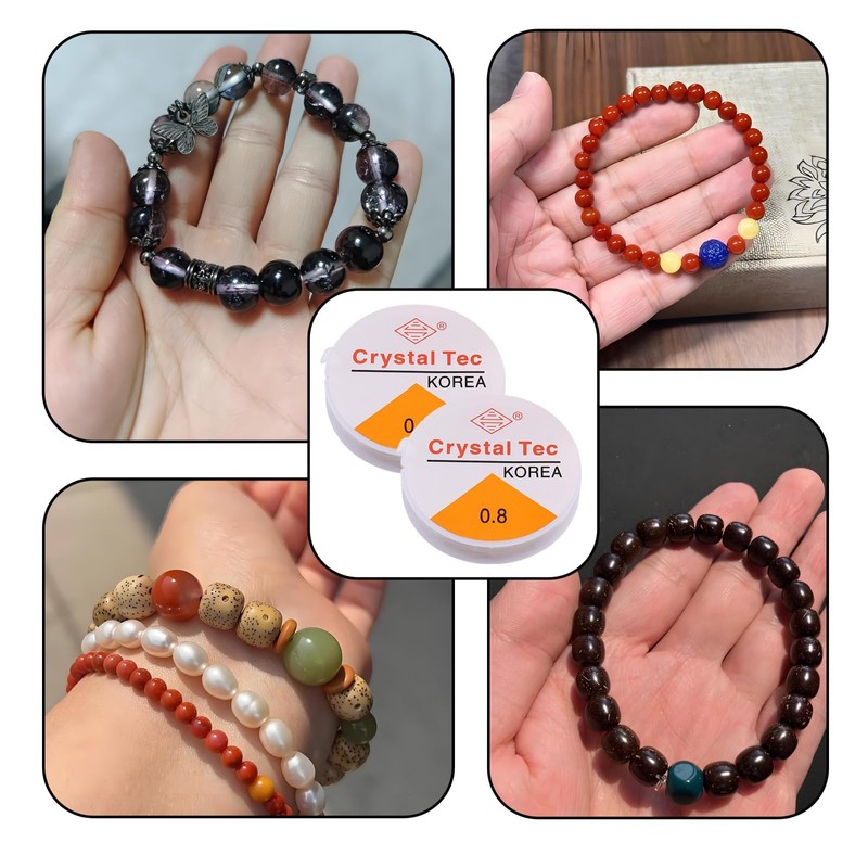 10 Rolls Clear Elastic Thread, Clear Elastic String for Bracelet