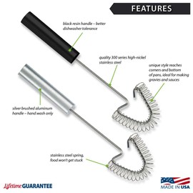 Rada Cutlery Handi-Stir Whisk, Made in USA, Black Handle