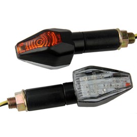 MotorToGo 2pcs Black LED Turn Signals Lights Blinkers Compatible for 2003 Buell Firebolt XB9R