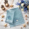 Breling 2 Pcs Summer Beach Hand Towels for Bathroom Blue