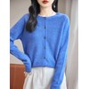 Chanyarn Women's Crew Neck 100% Merino Wool Cardigans 2024 Spring