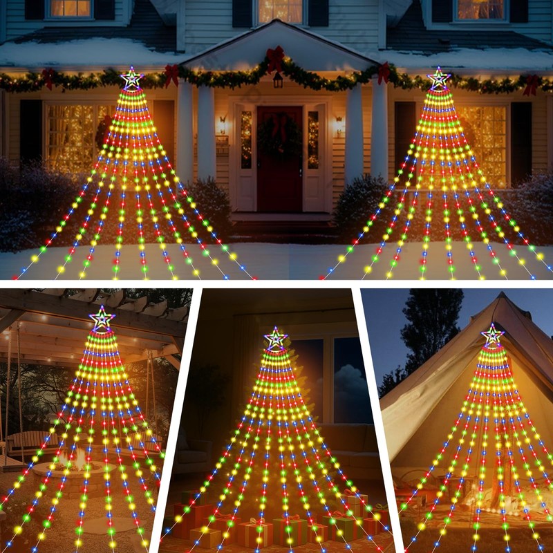 Outdoor Christmas Decoration Star Lights 480 LED Christmas Star Lights