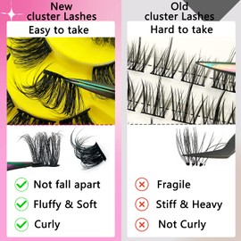 Pack of 80 Individual Cluster Eyelashes, DIY Individual Eyelash Extension Extensions, Cluster Eyelashes, Individual False Eyelashes for Individual Eyelashes at Home (D-curl, 10-18 mm Mix-YH16)