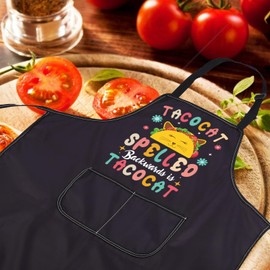CENWA Funny Taco & Cat Lover Kitchen Apron Taco Lover Taco Nacho Cinco De Mayo Gift Mexican Fiesta Gift (taco & cat UK)