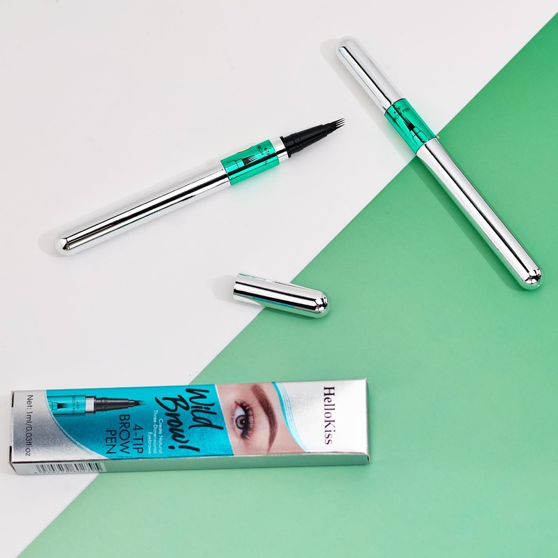 Eyebrow Pencil, Microblading Eyebrow Pen with 4 Fork Tip, Waterproof