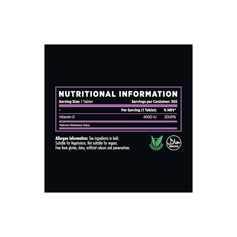 Refined Nutrition Ultra Vitamin D3 4000 IU, 365 Tablets