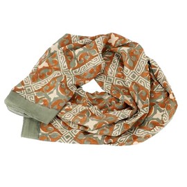 GURU SHOP Hand Printed Cotton Cloth, Indian Block Print Scarf - Model 1, Men/Women, Cotton, 180 x 52 cm, Model 4, Unit size