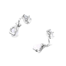 YADOCA 4 Pairs Silver Rose Gold Clip Earrings for Women Girls Cubic Zirconia Stud Ear Clips Hypoallergenic Non Pierced Clip On Earrings Fashion Jewelry Gift