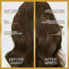 L'Oreal Paris Brillo de cabello tonificante en un solo paso, para uso en casa, aumenta el brillo, mejora el color, acondicionamiento, neutralización d