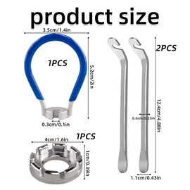 CHDZSW 4 Stück Fahrrad Speichenschlüssel aus Stahl, 10-15 Universal Speichenspanner, Fahrrad Werkzeug Nippelspanner, Fahrradspeichen Nippelspanner Universal, mit Bike Reifenheber Fahrrad Werkzeuge