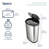 NINESTARS 13 Gallon Kitchen Trash Can, Automatic Touchless Motion Sensor
