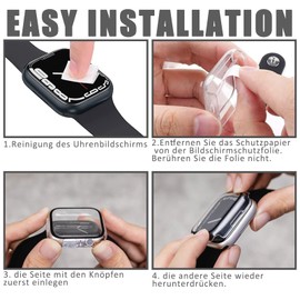 Pack of 3 Watch Protective Case, Watch 10 42 mm Protective Case with 360° Screen Protector, Ultra Thin Case for Series 10 42 mm, Transparent