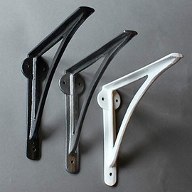 8 Inch Cast Iron Shelf Bracket | Vintage Antique Industrial Wall Mounted Supports - Ironbridge - White