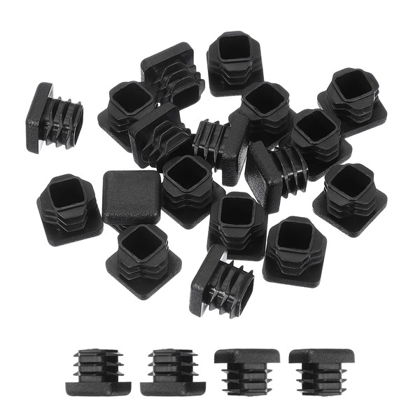 PATIKIL 3/4 Inch Plastic Tubing End Caps, 20 Pcs Square