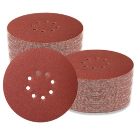 70 PCS 9 Inch Sanding Disc Hoop and Loop Sanding Discs Self Stick 8 Hole Drywall Sandpaper Assorted 60/80/120/150/180/240 Grit for Drywall Sander