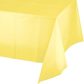 Mimosa Yellow Plastic Tablecloths, 3 ct