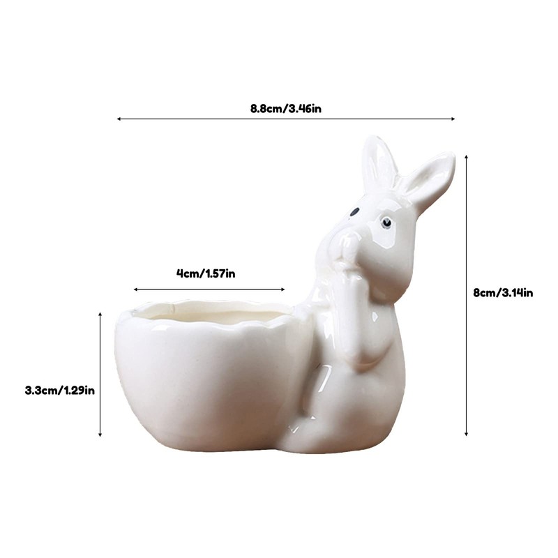 QUINTRA Easter Bunny Mini Ceramic Succulent Pots Thumb Flower Pots