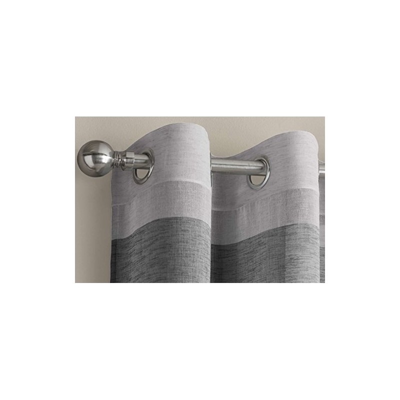 Mykonos Stripe Voile Panel, Grey 54"/137cm