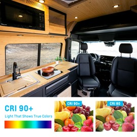 acegoo Campervan Boat LED Ceiling Light Surface Mount 12V 80mm PC Material Puck Light for Camper Van Truck Motorhome Car Interior Lighting, 12 Volt Under Cabinet Downlight (Chrome,5000K)