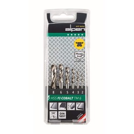 Alpen 6pc HSS Cobalt Stub Drill Bit Set 2.0 to 8.0mm