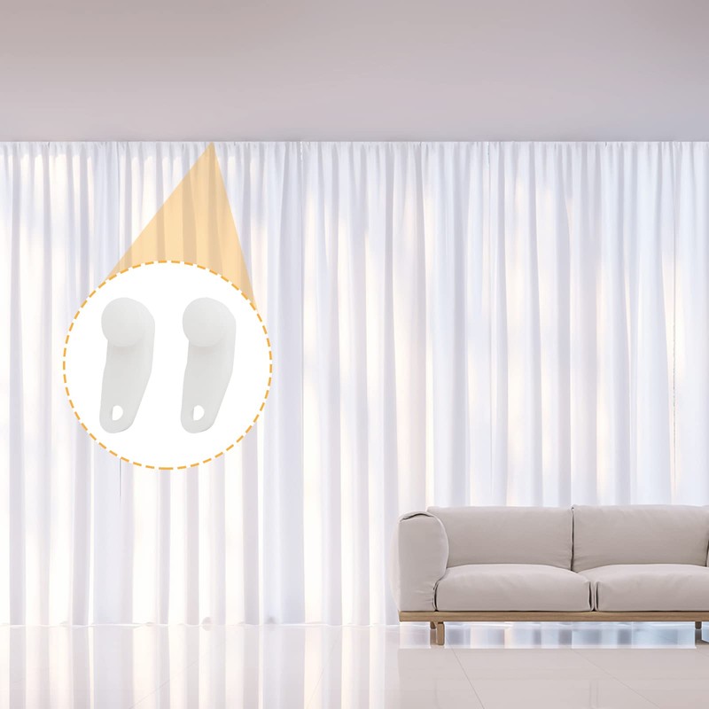 Litoexpe Traverse Rod Slides Curtain Replacement, 100 Pieces White Plastic