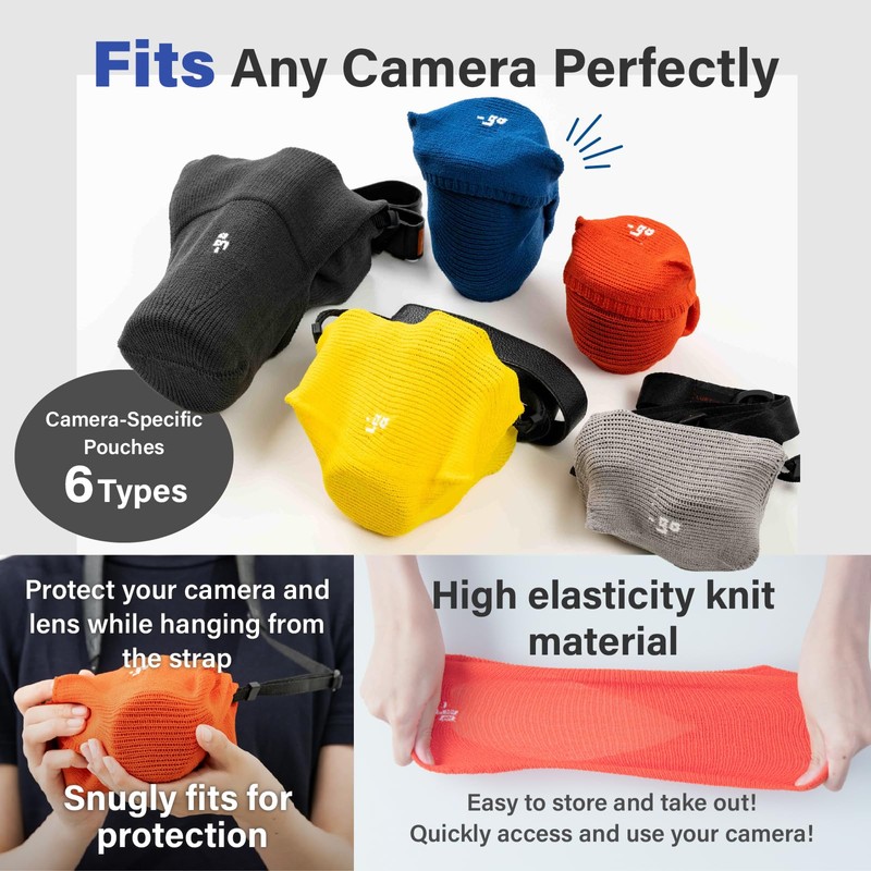 PACKING KNIT_GO Camera Lens Cover, Square W, Made in Japan,