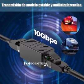 Cople RJ45 Cat5/6/7/8 Zcgoingtech Adaptador Ethernet Alta Velocidad 10Gbps