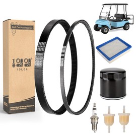 10L0L Club Car DS - Kit de afinación con correa de transmisión y correa generadora de arranque para coche de club DS carrito de golf con motor FE290 FE350 Kawasaki incluye filtro de aire, filtro de aceite, filtro de combustible, bujía