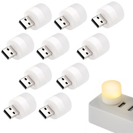 HVZUM 10PCS Night Light, LED Mini Light Bulb, Plug in Night Light, Small Night Lights, Warm White, USB Light Bulb for Bedroom, Bathroom, Hallway, Nursery, Kitchen, Car USB Light