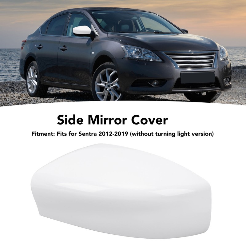 Side Mirror Cover Exterior Rearview Mirror Cover Cap Unpainted White