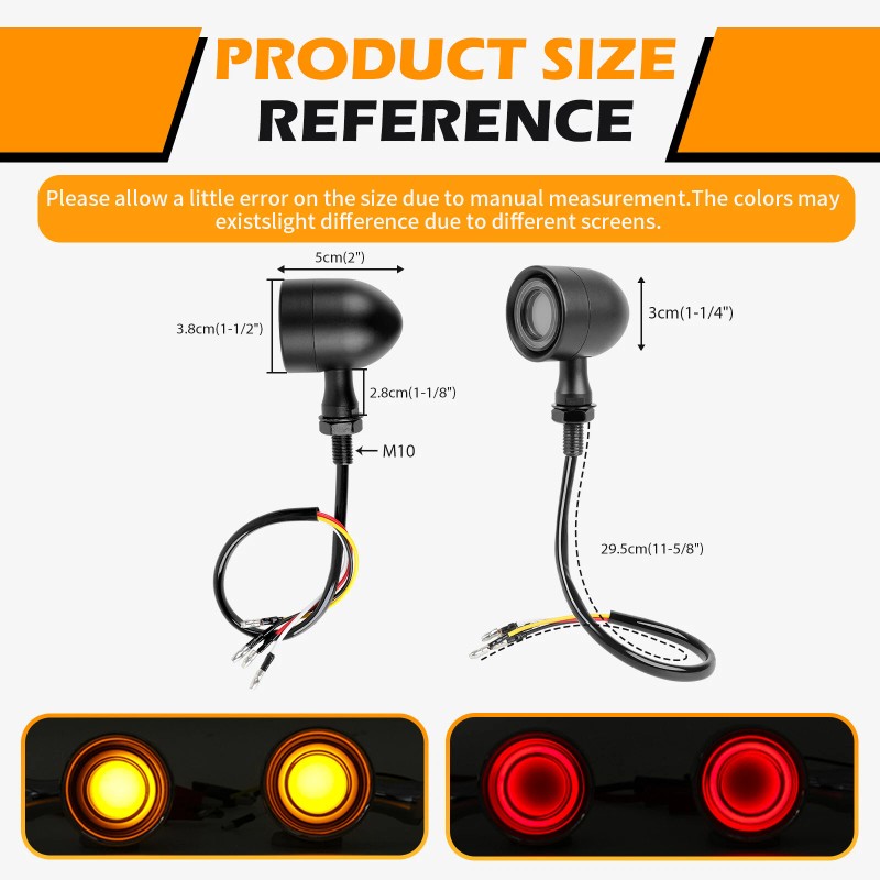KEEPDSGN Motorcycle Bullet LED Turn Signal Blinker Brake Running Tail