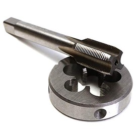 1/2-28 UNEF 5/8-24 UNEF Hand Tap Round Tap HSS Right-Handed Tap Tool Set for Metal Woodworking Tap Set, Black