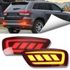 BINQIGOO LED Rear Bumper Reflector Lights Trim for Jeep Grand