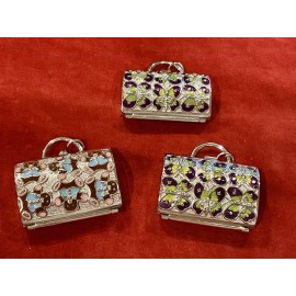 1 JUDITH LEIBER NEIMAN MARCUS MINI PURSE PILL BOX PURSE FOB METAL ENAMEL (4 AVAI