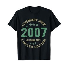 18 Year Old Bday Legend Since 2007 - Vintage 18th Birthday T-Shirt