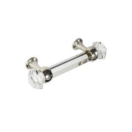 #G-60 3 in. CKP Brand Elegance Glass Collection Clear Glass Pull with Polished Nickel Base